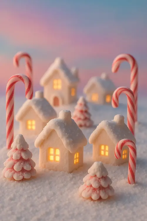 Pastel Candy Christmas wallpaper